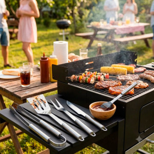 Coffret de 5 accessoires métal barbecue