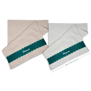 Lot de 2 torchons : 1 blanc et 1 écru