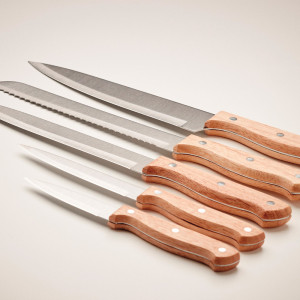 Set de 5 couteaux en bois