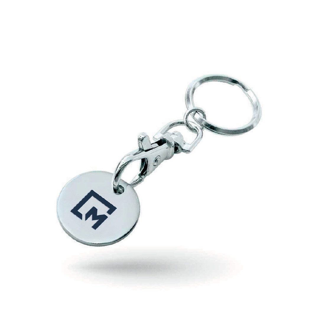 Porte-clés jeton caddie métal